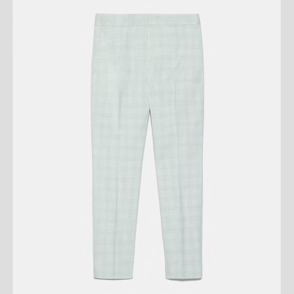 NWT Zara plaid sea green 2 pieces match suit set blazer pants - Picture 8 of 8